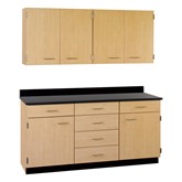 4-Door Wall Unit & 2 Door/6-Drawer Base Unit Cabinet Suite
